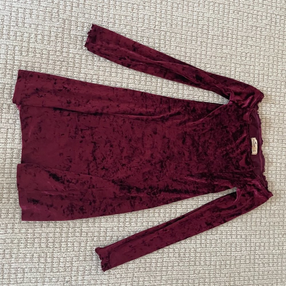 Hollister Marroon Off-The-Shoulder Dress